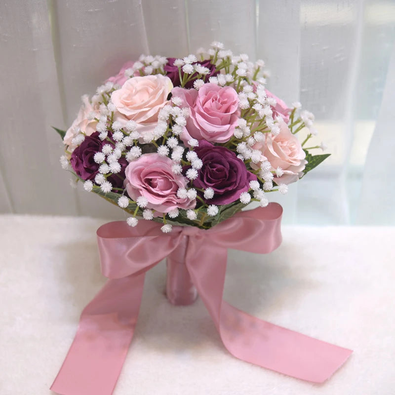 Elegant Silk Peony Rose Wedding Bouquet for Bridesmaids, Bridal Party – Perfect for Weddings, Bridal Showers & Photo Props