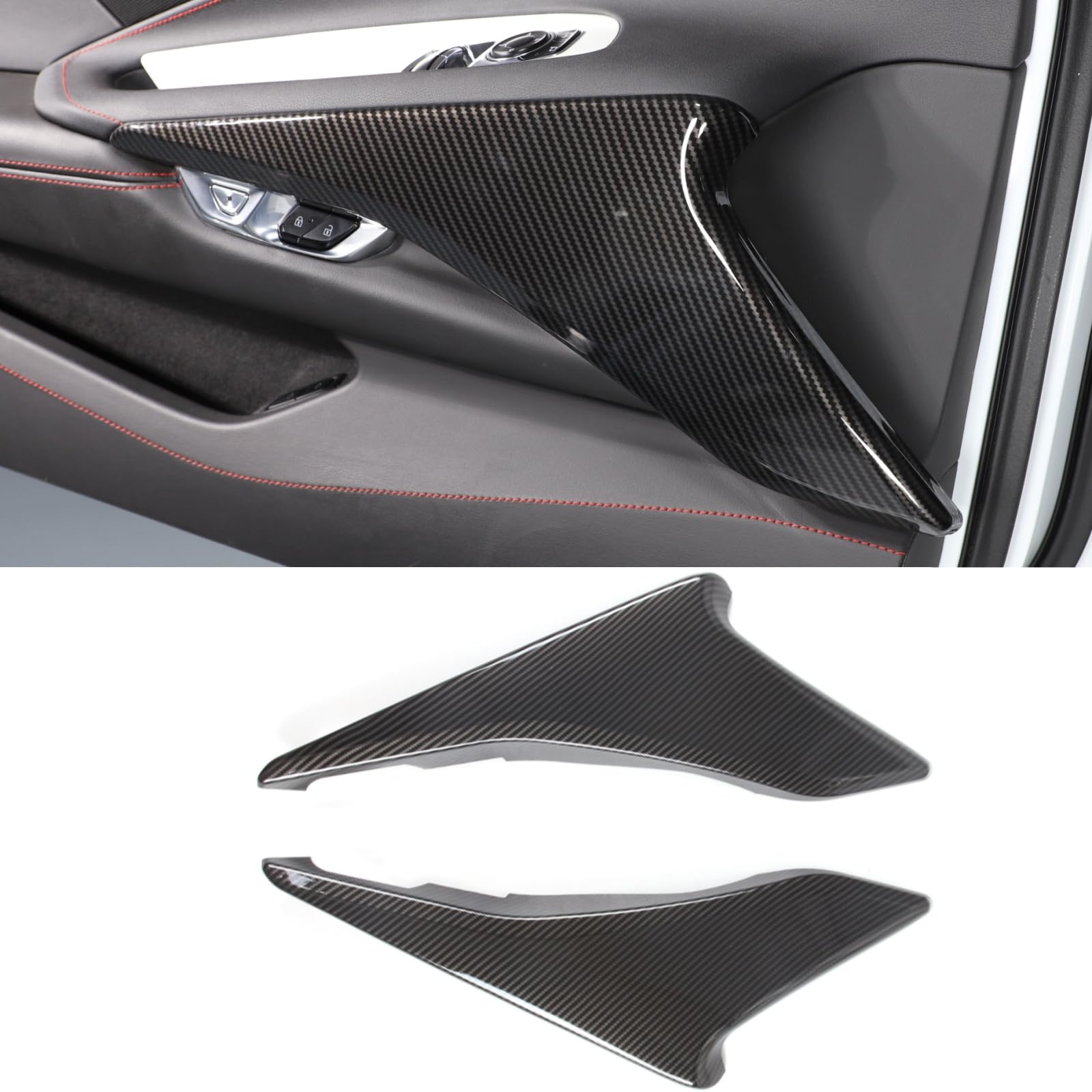 Premium Carbon Fiber Car Door Panel Cover Trim for 2020-2024 C8 Corvette - Interior Protection & Style Upgrade - Perfect for Car Enthusiasts & Show Vehicles