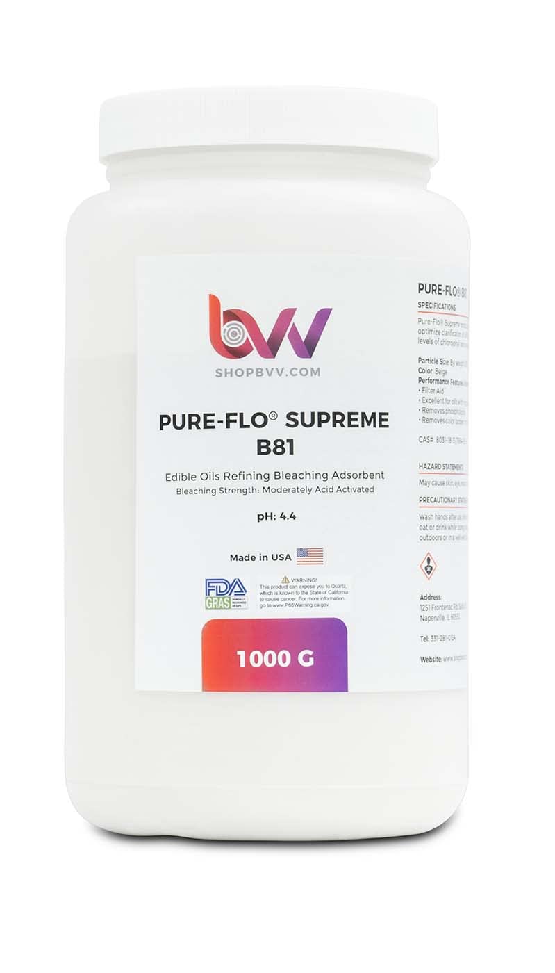 BVV Pure-Flo B81 Supreme Activated Bleaching Clay for Edible Oil Refining - 25kg Bulk (25kg) | Food Grade Decolorizing Bentonite for Cooking Oil, Vegetable Oil & Biodiesel Purification | Industrial & Commercial Use