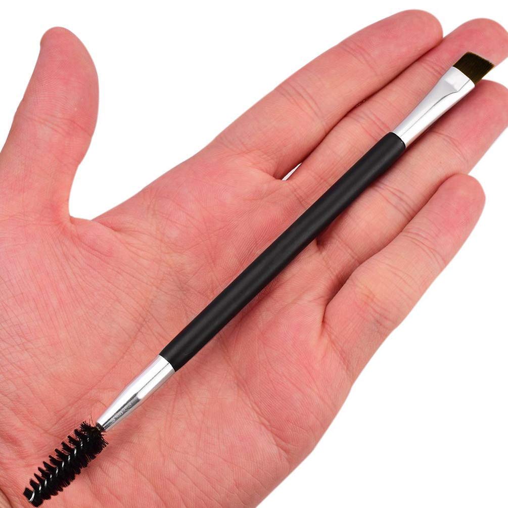 Professional Duo Eyebrow Brush Set - Angled Brow Brush & Spoolie for Perfect Brows (2-Pack, Multicolor) | Ideal for Eyebrow Shaping, Filling & Grooming at Home or Salon