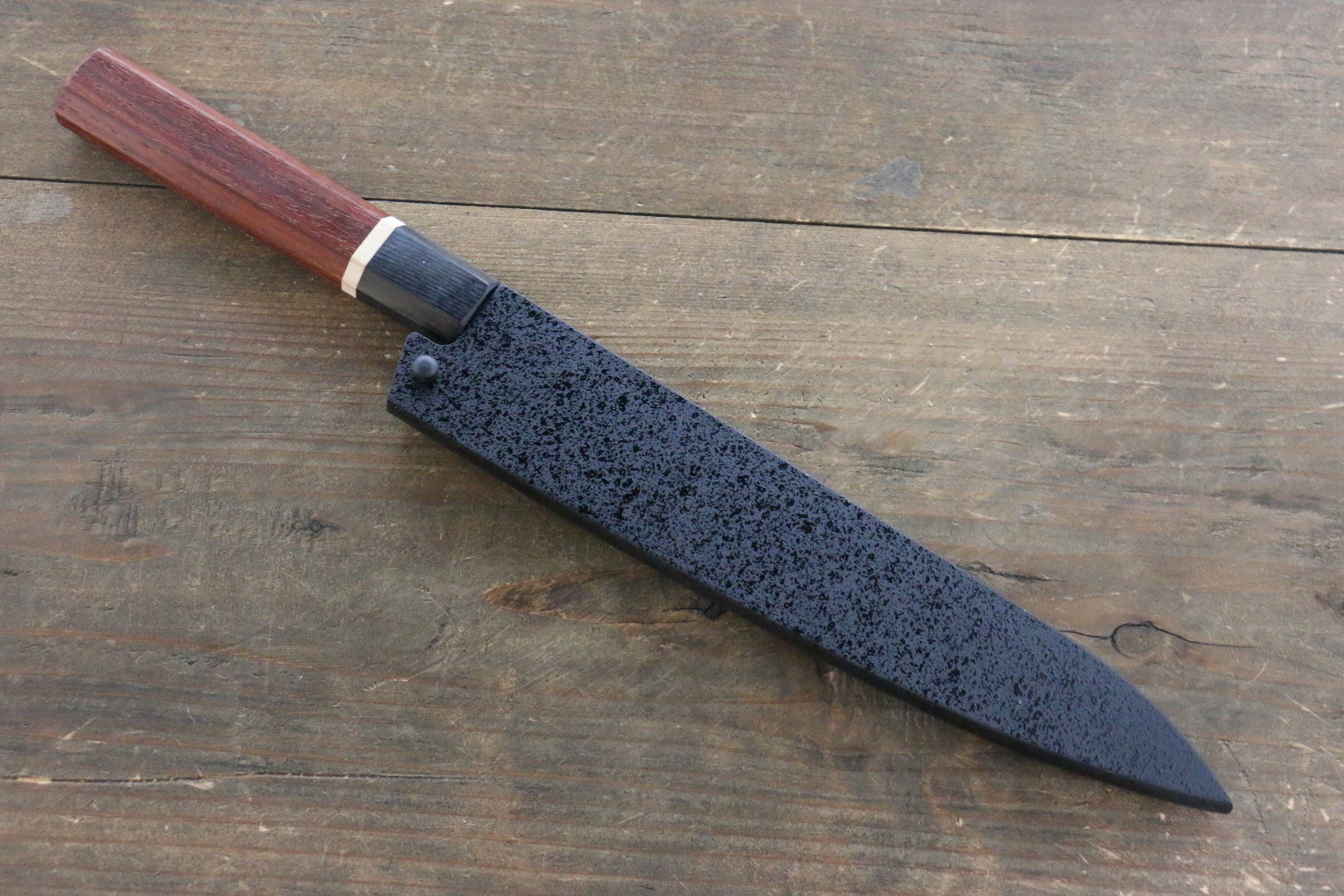 Premium Kuroshime Magnolia Sheath for 180mm Petty Utility Knife - Handcrafted Plywood Pin - Perfect for Kitchen Chefs & Outdoor Camping