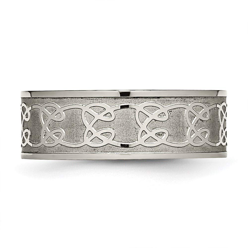 8mm Titanium Satin & Scroll Design Wedding Band Ring for Women - Elegant Bridal Engagement Ring, Durable Fine Jewelry Gift for Her - Perfect for Anniversaries, Proposals & Special Occasions