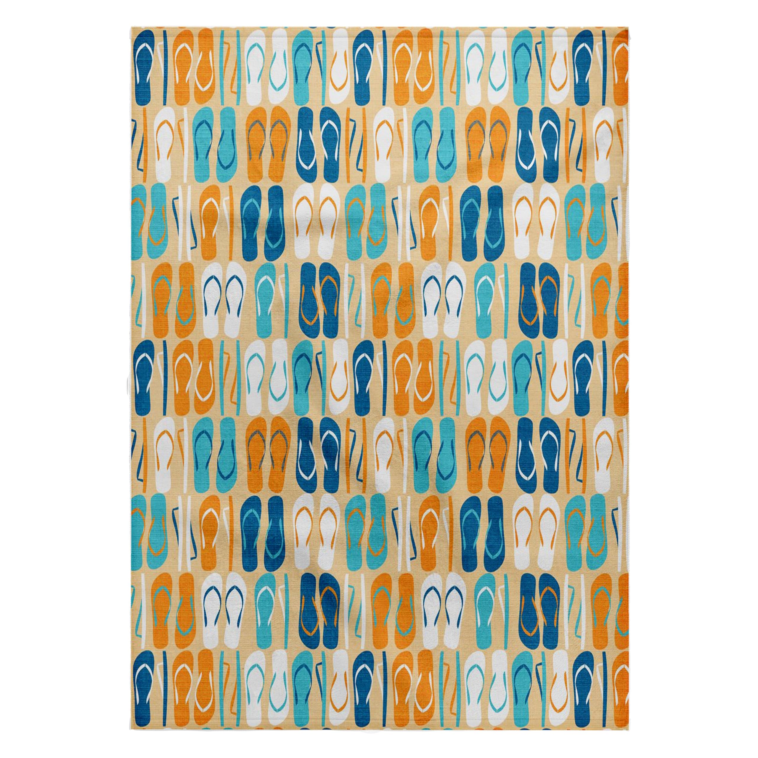 3dRose PS Beach Flip Flops Summer Beach Theme Art Towels - Perfect for Poolside, Vacation, and Outdoor Adventures