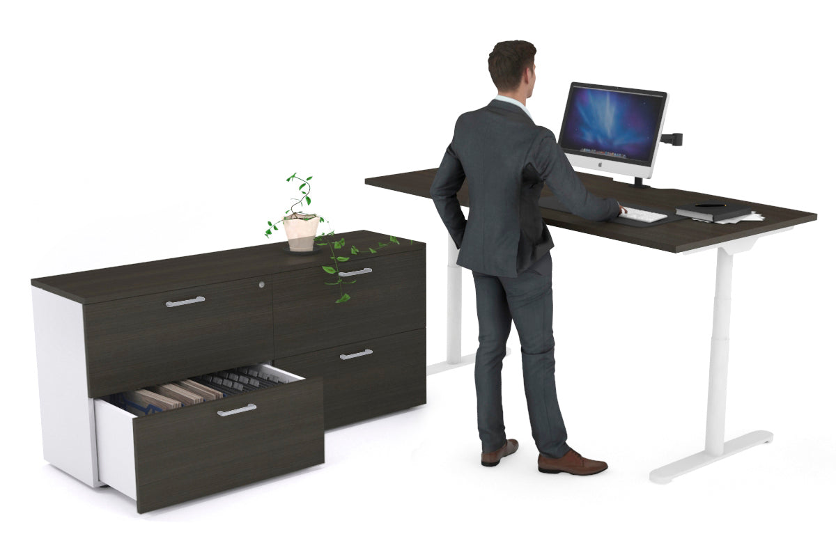 Flexi Premium Height Adjustable Standing Desk - 1800L x 800W Electric Sit Stand Workstation with Cable Management for Home Office & Executive Settings | Ergonomic Workspace Solution for Productivity & Comfort