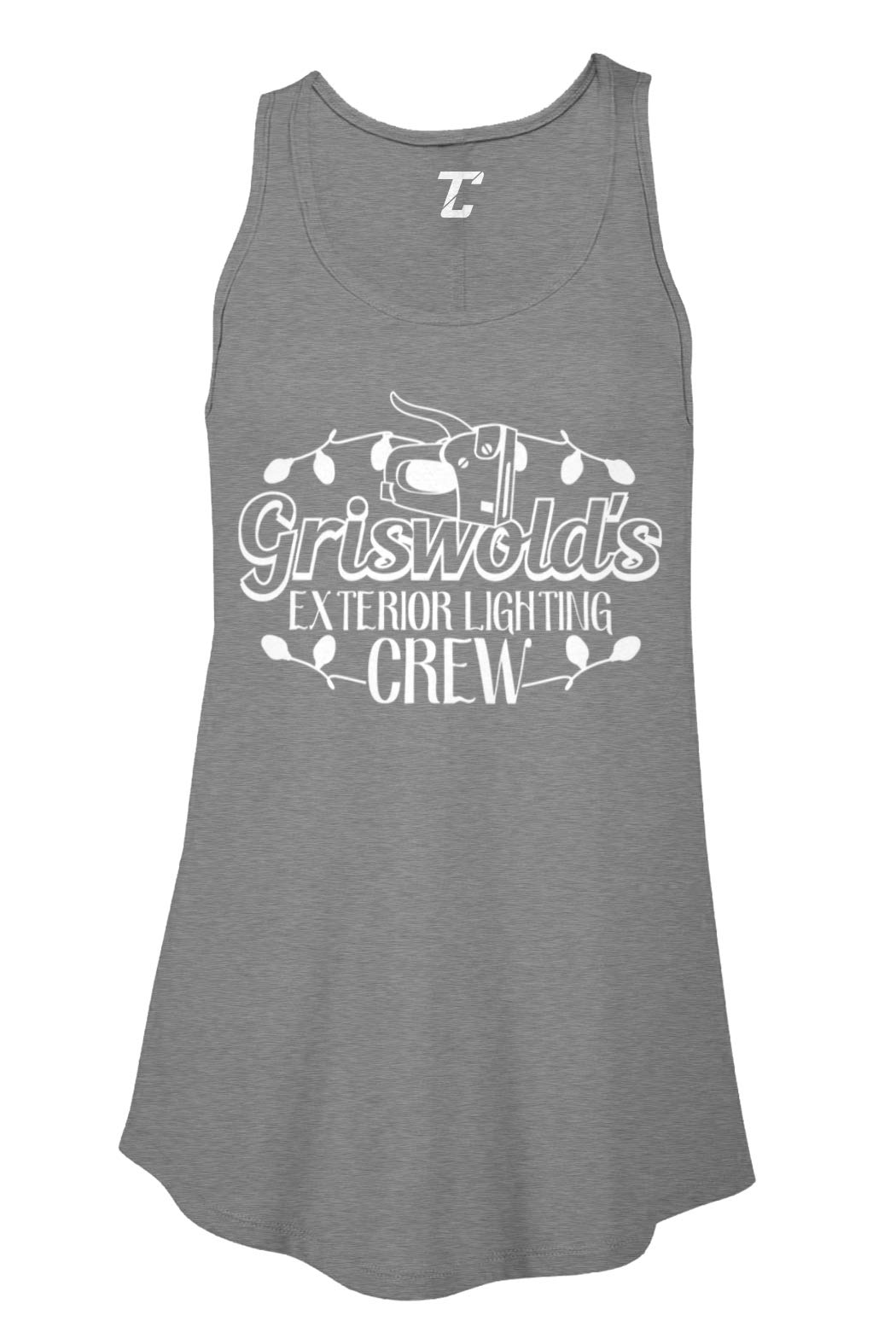 Griswold Exterior Lighting Crew Christmas Decor Women's Flowy Tank Top - Holiday Party Outfit, Festive Family Gathering Apparel, Funny Christmas Gift for Women