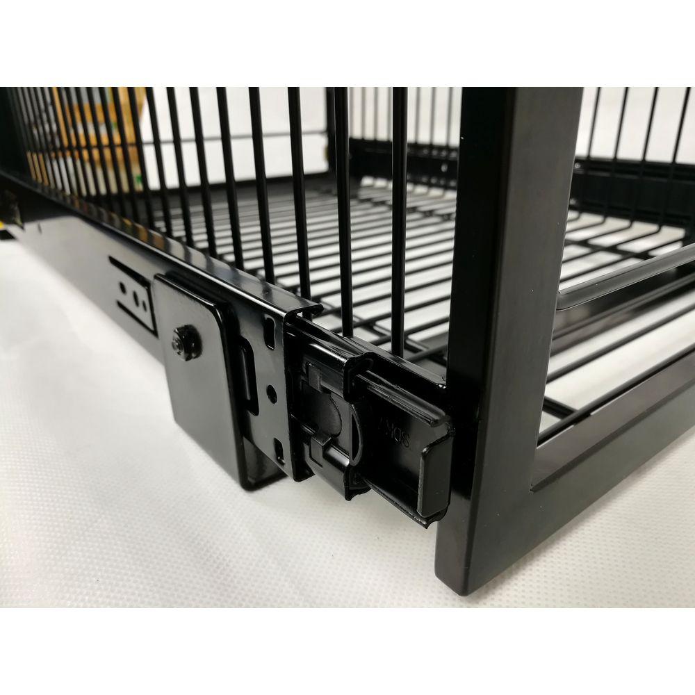 Large Pull Out Pantry Drawer Organizer - Black | Heavy Duty Kitchen Storage Solution for Spices, Canned Goods & Dry Food | Perfect for Pantry, Cabinet or Closet Organization
