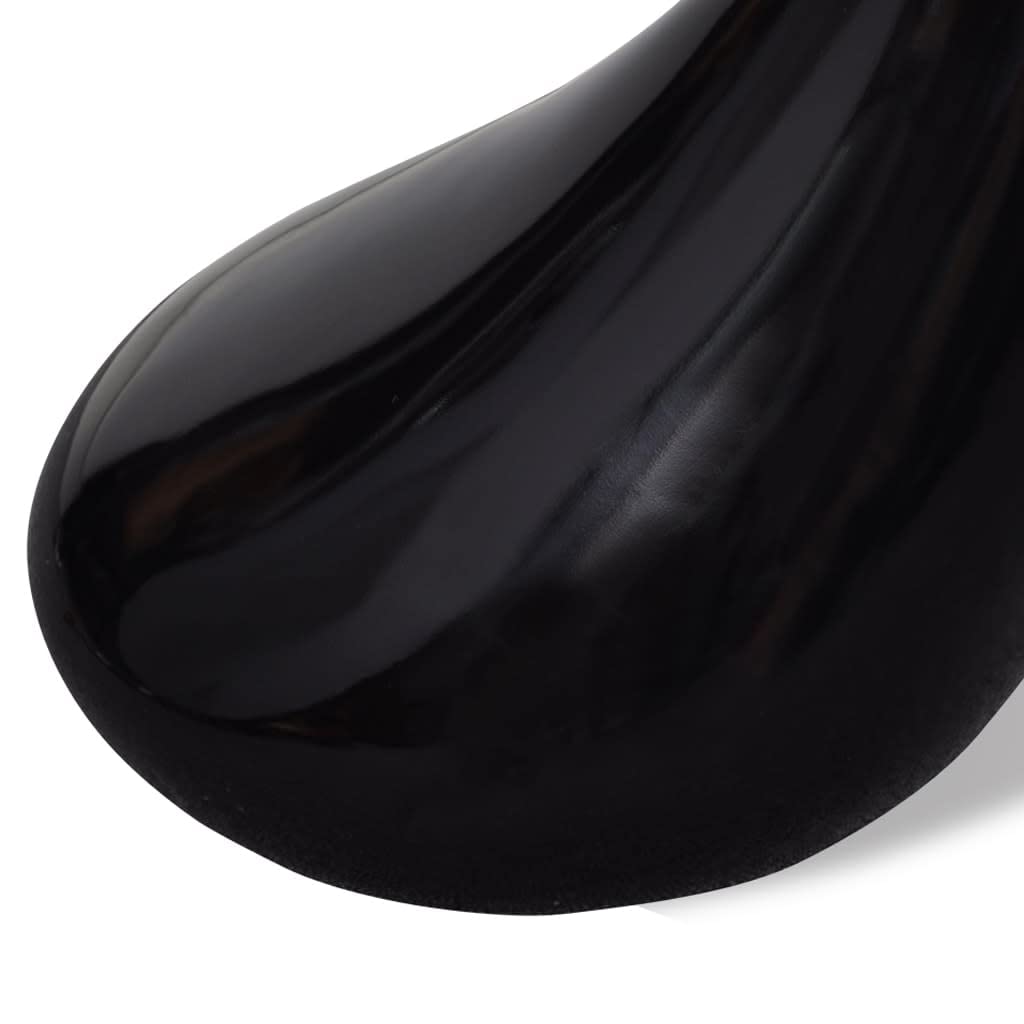 CHARMMA Modern Round Glass Coffee Table - High Gloss Black Finish - Perfect for Living Room, Lounge & Office Decor