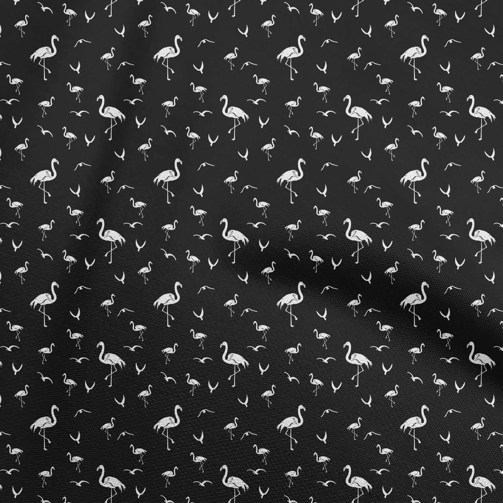 oneOone Rayon Black Flamingo Print Fabric - 56 Inch Wide for DIY Clothing, Dresses, Skirts & Home Decor Sewing Supplies | Premium Quality by The Yard