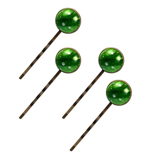4Pcs Retro Green Leaf Hair Clips with Waterdrop Design - Perfect for Vintage Hairstyles, Weddings & Boho Fashion
