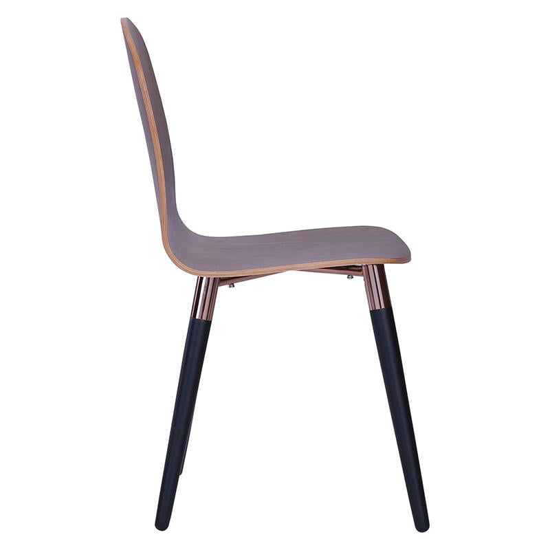 VESTA Modern Walnut Dining Chair - Solid Wood Kitchen Chair for Dining Room, Restaurant & Home Decor - Comfortable & Stylish Seating Solution
