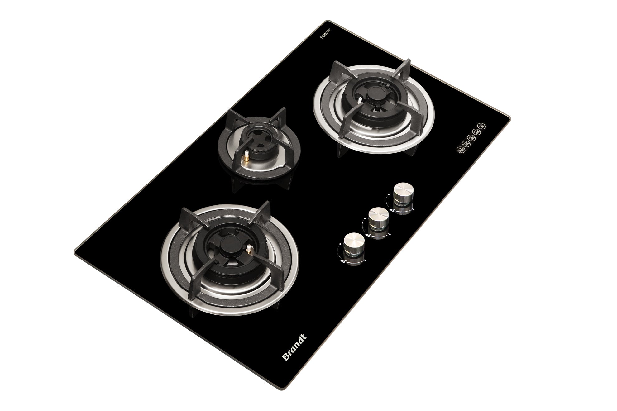 TG2283BBP/BBL/BEP/BEL 80CM 3 Burner Gas Hob Stove - High Efficiency Stainless Steel Cooktop for Home Kitchen, Restaurant & Outdoor Cooking
