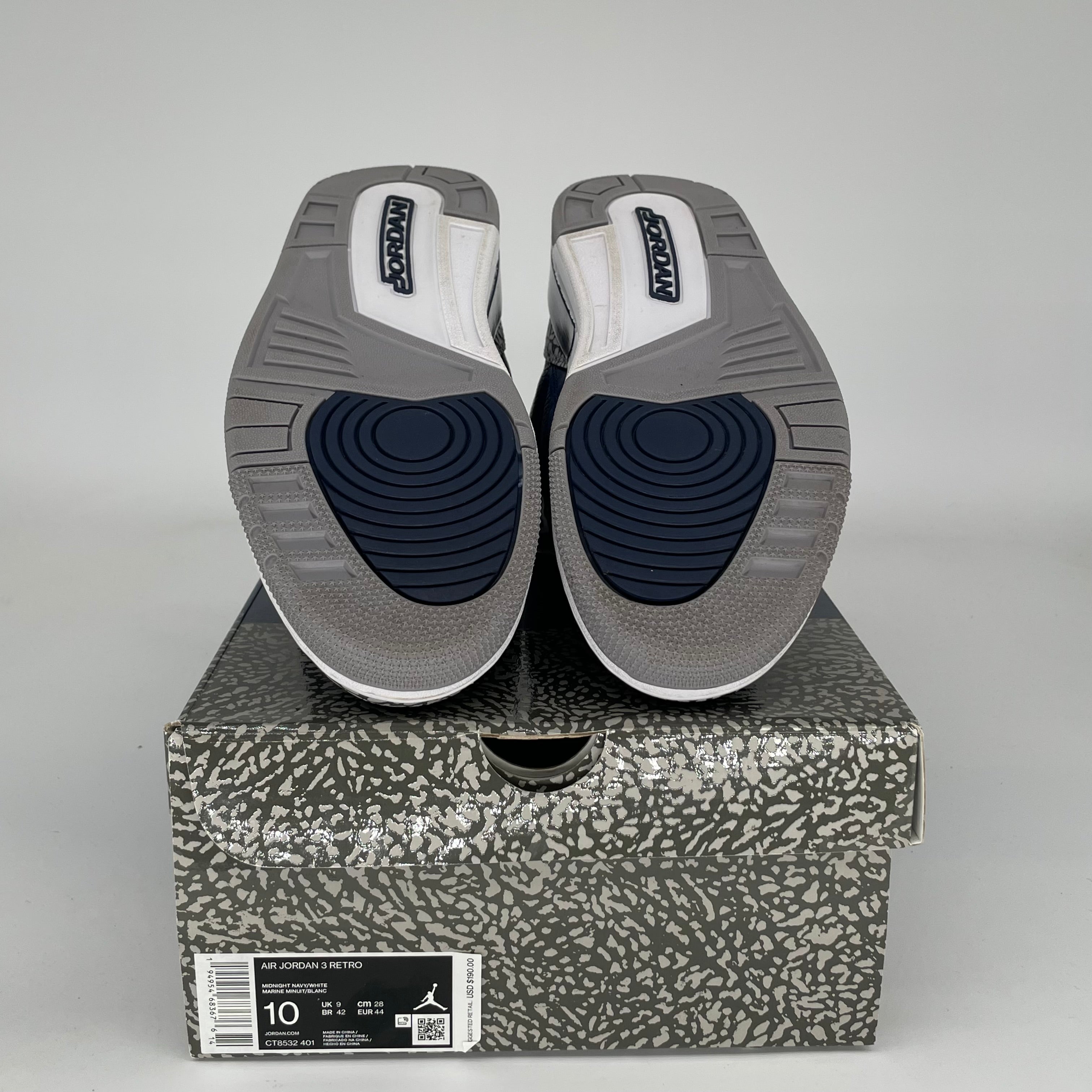 Original Air Jordan 3 Retro 'Georgetown' Men's Basketball Shoes Size 10 - CT8532-401 | Classic Sneakers for Streetwear, Basketball & Casual Wear