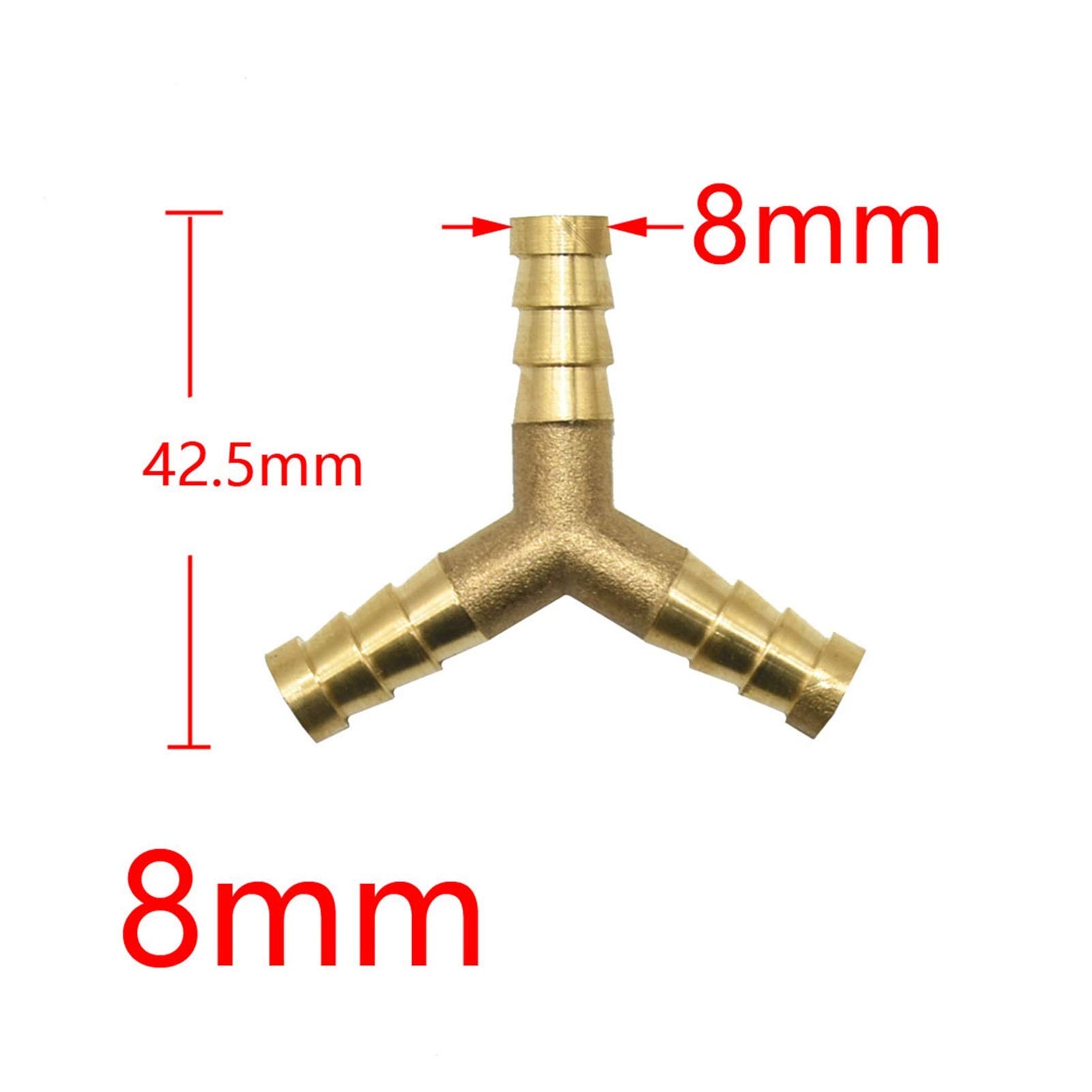 Brass T-Shaped Garden Hose Connector Adapter - 8/10/12/14/16/19mm Y Cross Three-Way Coupler for Air, Water & Oil (10mm Cross) - Perfect for Lawn Irrigation, Car Washing & Hydraulic Systems
