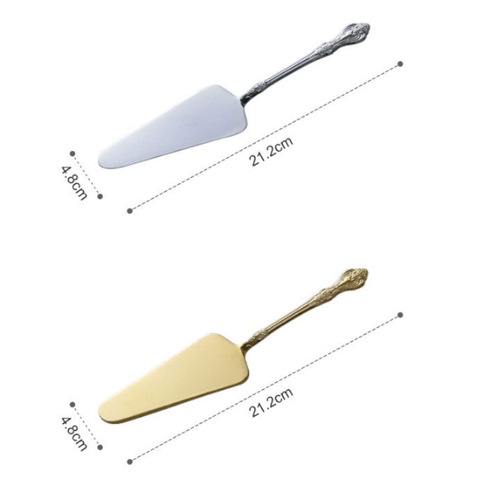 Premium Stainless Steel Dessert Server Spatula Set of 2 - Elegant Cake Pie Pastry Serving Utensils for Wedding, Birthday Parties & Baking - Perfect for Cakes, Pies, Pizza, Cheese & More
