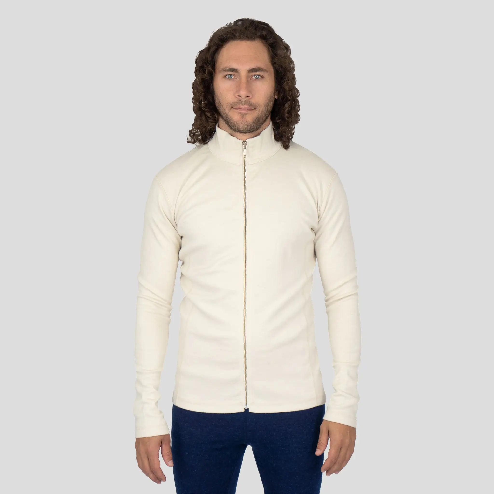 Men's Alpaca Wool Jacket - 420 Midweight Full Zip Fleece for Outdoor Hiking & Winter Travel | Warm & Durable Cold Weather Coat