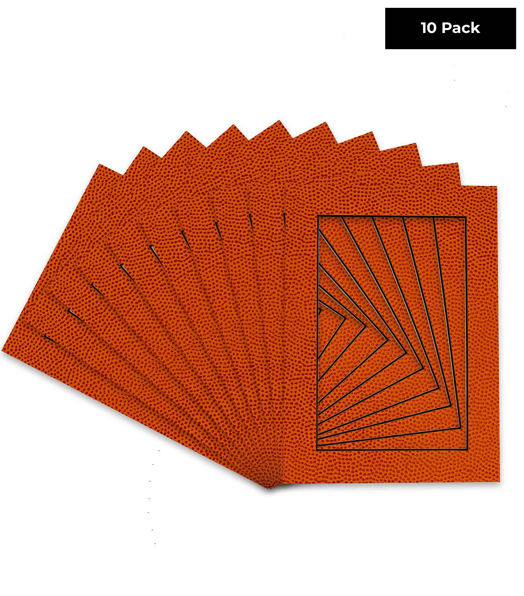 11x14 Acid-Free Basketball Texture Picture Frame Mats - White Core Bevel Cut for 8.5x11 Photos | Fits Standard 11x14 Frames | 10-Pack with Protective Bags & Backing Boards | Perfect for Sports Memorabilia, School Photos & Home Decor