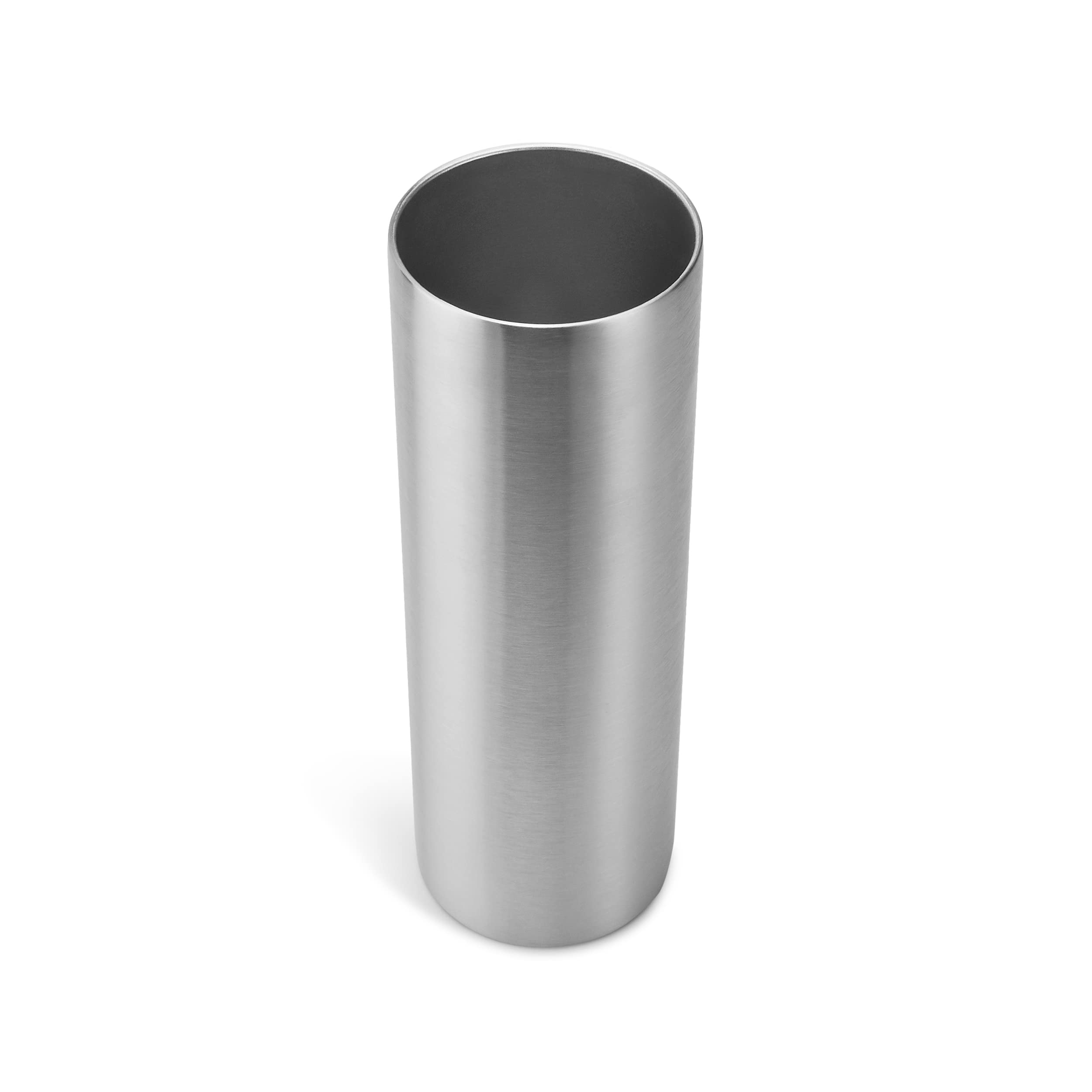 Makerflo Silver 30 oz Skinny Stainless Steel Tumbler with Lid & Straw - Bulk Pack of 25 - DIY Customizable Cup for Epoxy, UV DTF, Vinyl & Laser Engraving - Perfect for Personalized Gifts, Promotional Events & Craft Projects - Not for Sublimation