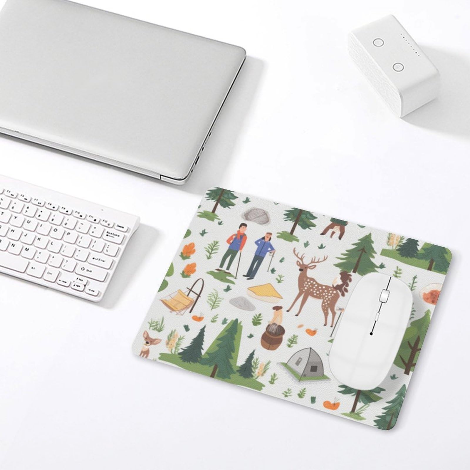 Premium Leather Mouse Pad for Camping & Hiking - Non-Slip 8x10 Inch Computer Mousepad for Backpackers & Outdoor Enthusiasts - Perfect for Travel, Office & Home Workspace