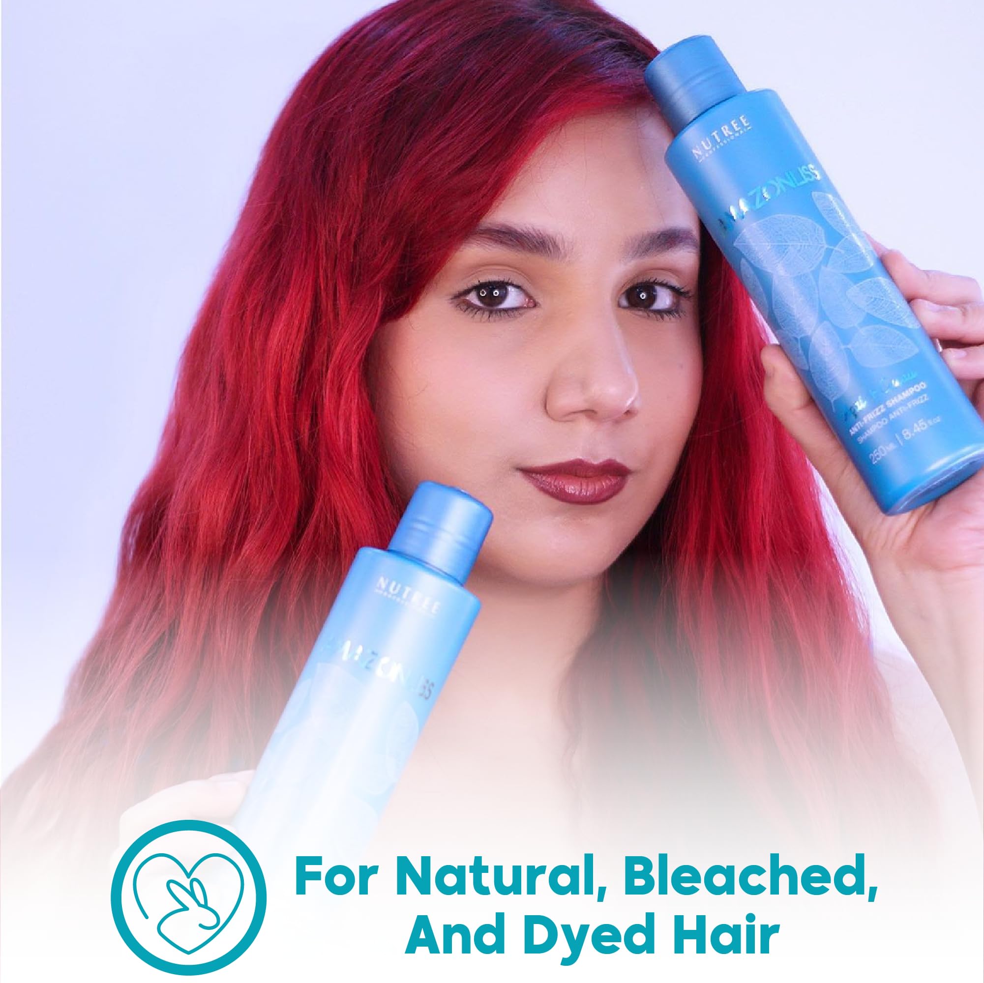 Amazonliss Anti-Frizz Keratin Treatment Set - Smooth, Soft & Shiny Hair Care - Long-Lasting Frizz Control Shampoo & Conditioner (8.45 fl.oz) - Perfect for Damaged Hair & Salon-Quality Results at Home