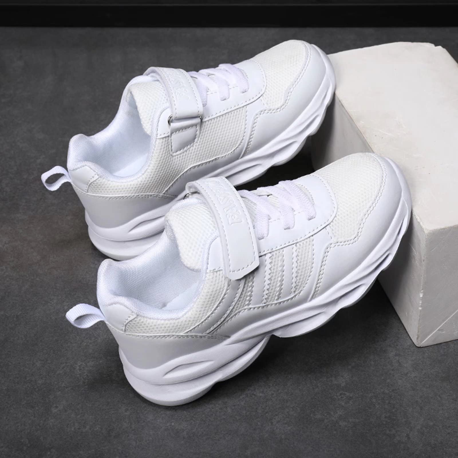 **White Kids Sneakers for Girls & Boys - Casual & Sport Tennis Shoes for Toddler, Little Kid & Big Kid - Perfect for School, Play & Everyday Wear**