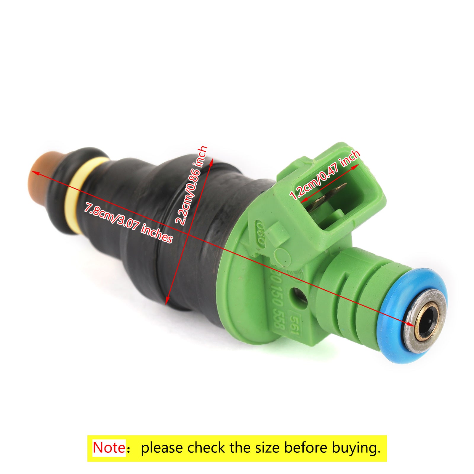 42lbs Green Top Racing Fuel Injector 440CC EV1 Turbo 42lb/hr (8 PCS) - High Performance Fuel Injectors for Turbocharged Engines, Racing & Automotive Upgrades