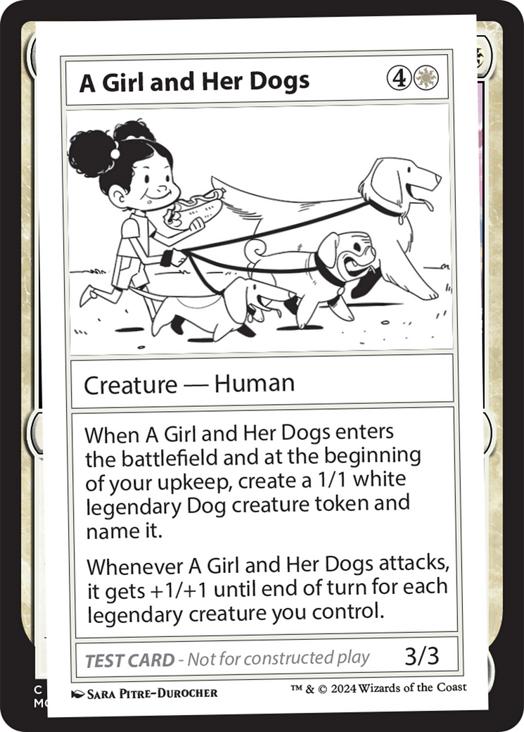 A Girl and Her Dogs - Mystery Booster 2 Playtest Cards | Collectible Trading Card Game for MTG Players | Perfect for Game Nights & Tournaments