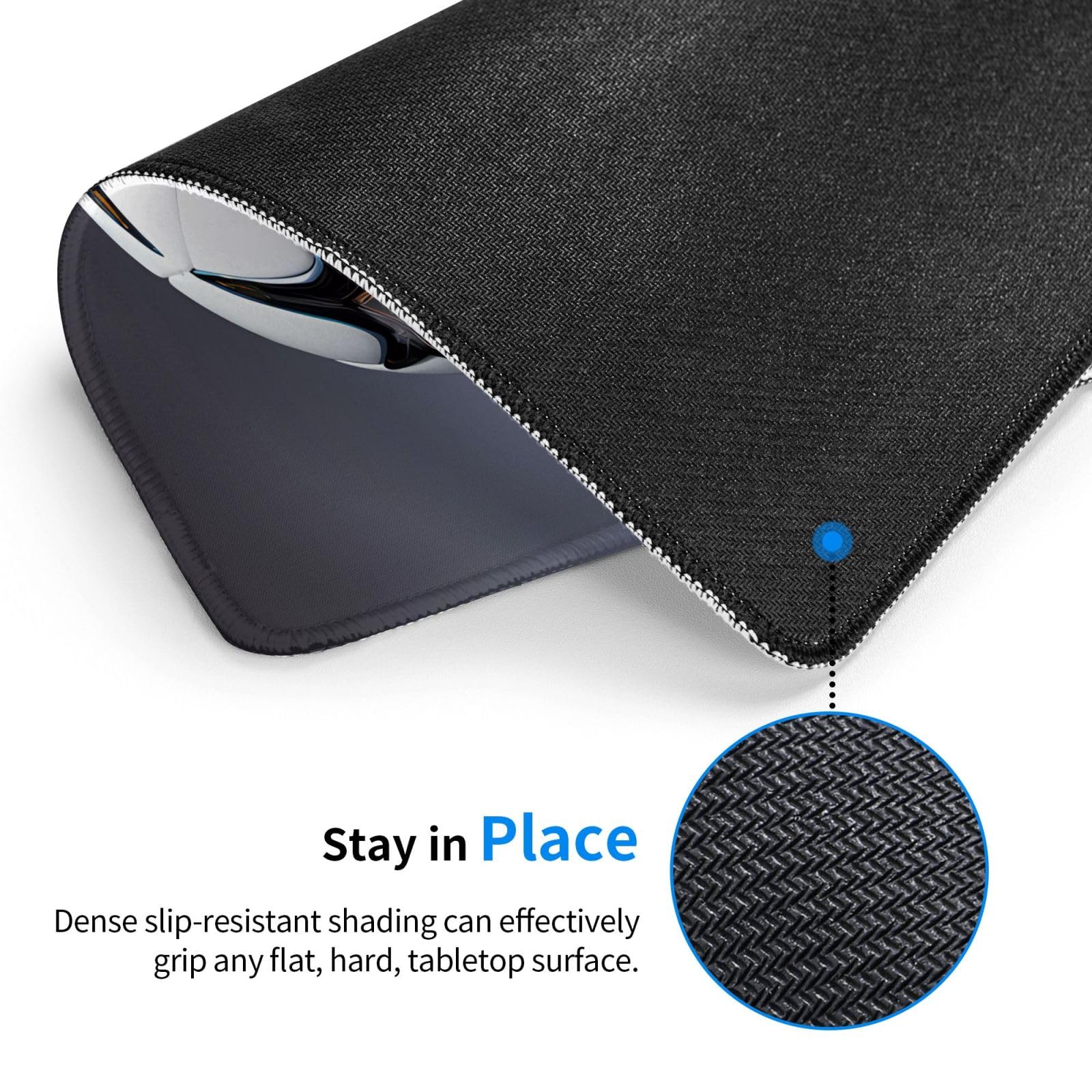 Premium Black and White Football Design Gaming Mouse Pad - Extra Large Non-Slip Desk Mat for PC, Laptop & Office Use - Perfect for Gamers, Work & Home Office Setup