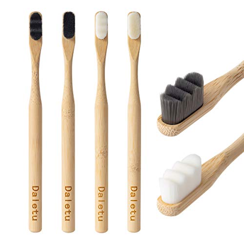 Eco-Friendly Bamboo Toothbrush 4 Pack - Biodegradable, Extra Soft Bristles for Sensitive Teeth & Gum Recession | Natural, Sustainable Oral Care | Perfect for Travel, Home & Zero-Waste Lifestyle