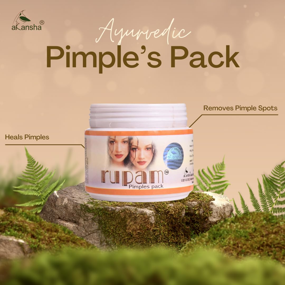 AKANSHA Rupam Ayurvedic Anti Pimple Face Pack - Natural Acne Treatment for Clear Skin | Perfect for Oily & Sensitive Skin Care Routine