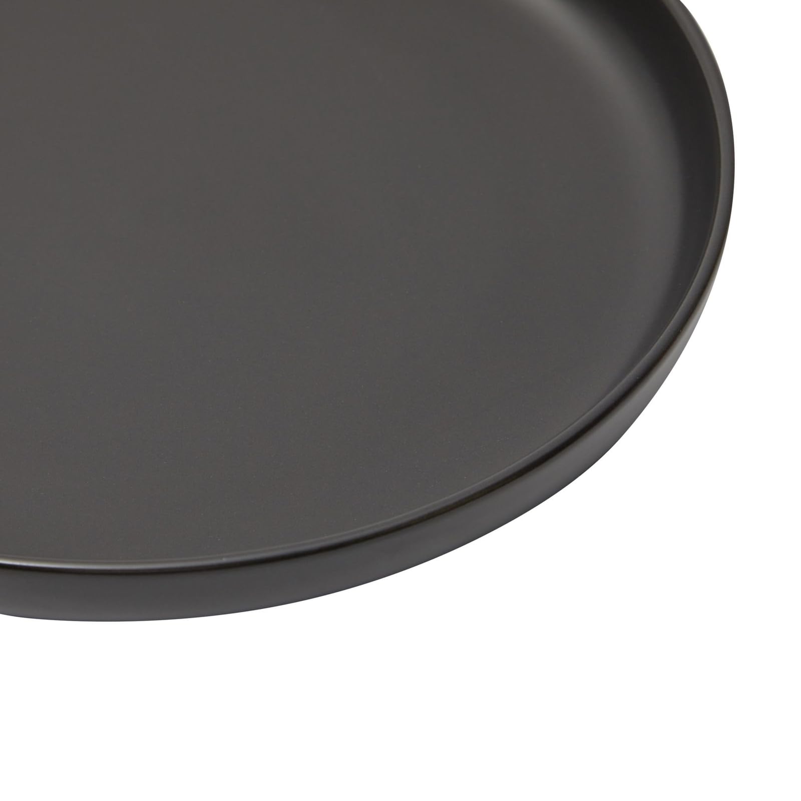 Okuna Outpost 8-Inch Black Ceramic Dinner Plates Set of 4 - Elegant Stoneware Dishes for Everyday Dining, Restaurants & Dinner Parties - Microwave & Dishwasher Safe Serving Plates