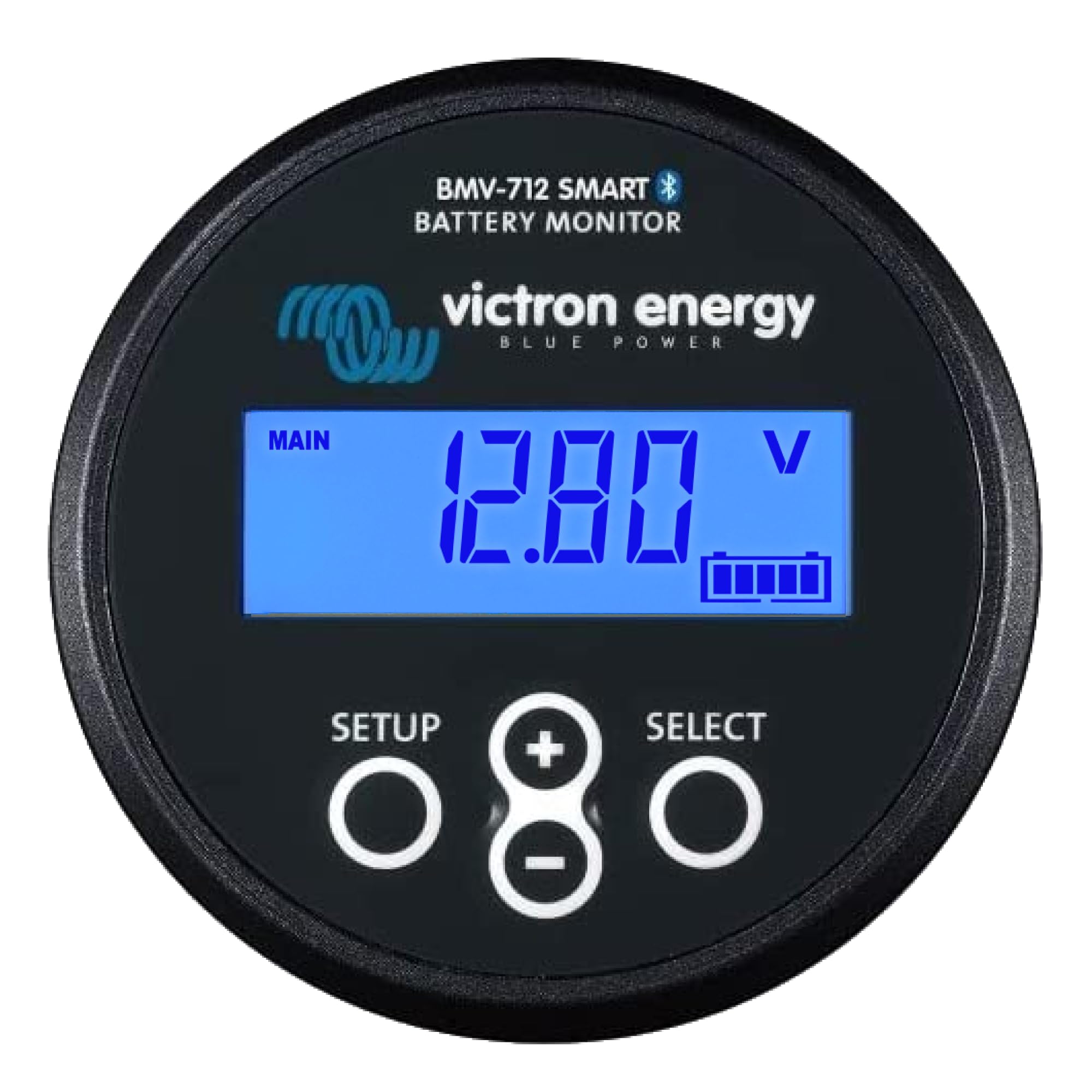 Victron Energy BMV-712 Smart Battery Monitor with Shunt - 6.5-70V DC Voltage Range - Bluetooth & LCD Display - for RVs, Boats, Solar Systems & Off-Grid Power Monitoring