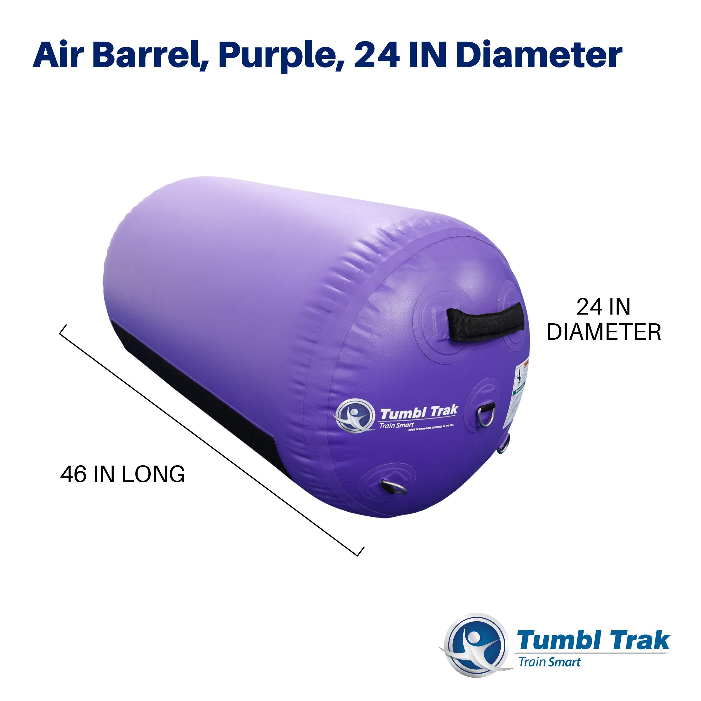 Tumbl Trak Air Barrel - 24In Commercial Grade Gymnastics Air Roller for Tumbling, Cheerleading & Fitness Training - Purple - Perfect for Home Gyms & Professional Studios