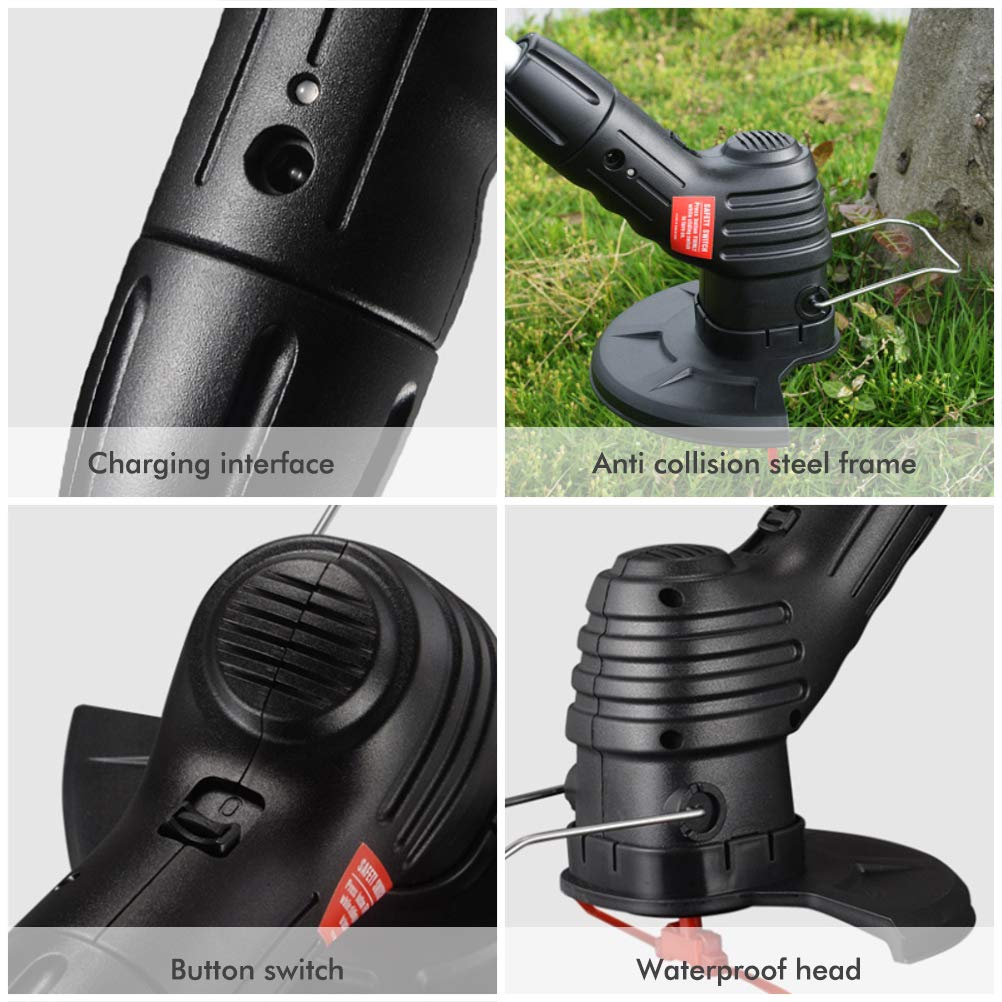 Dan&Dre Newooh Cordless String Trimmer - Lightweight Battery Powered Garden Trimmer with Minimalist Design - Perfect for Lawn Edging, Weed Control & Yard Maintenance (Black)