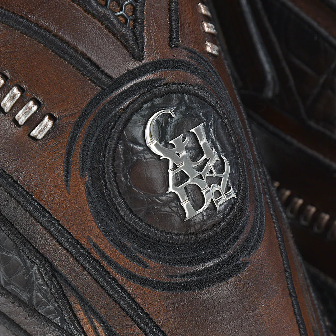 1J2WAL Men's Cuadra Special Edition Chocolate Dress Cowboy Alligator Leather Boots - Western Style Riding Boots for Country Music Festivals & Rodeo Events