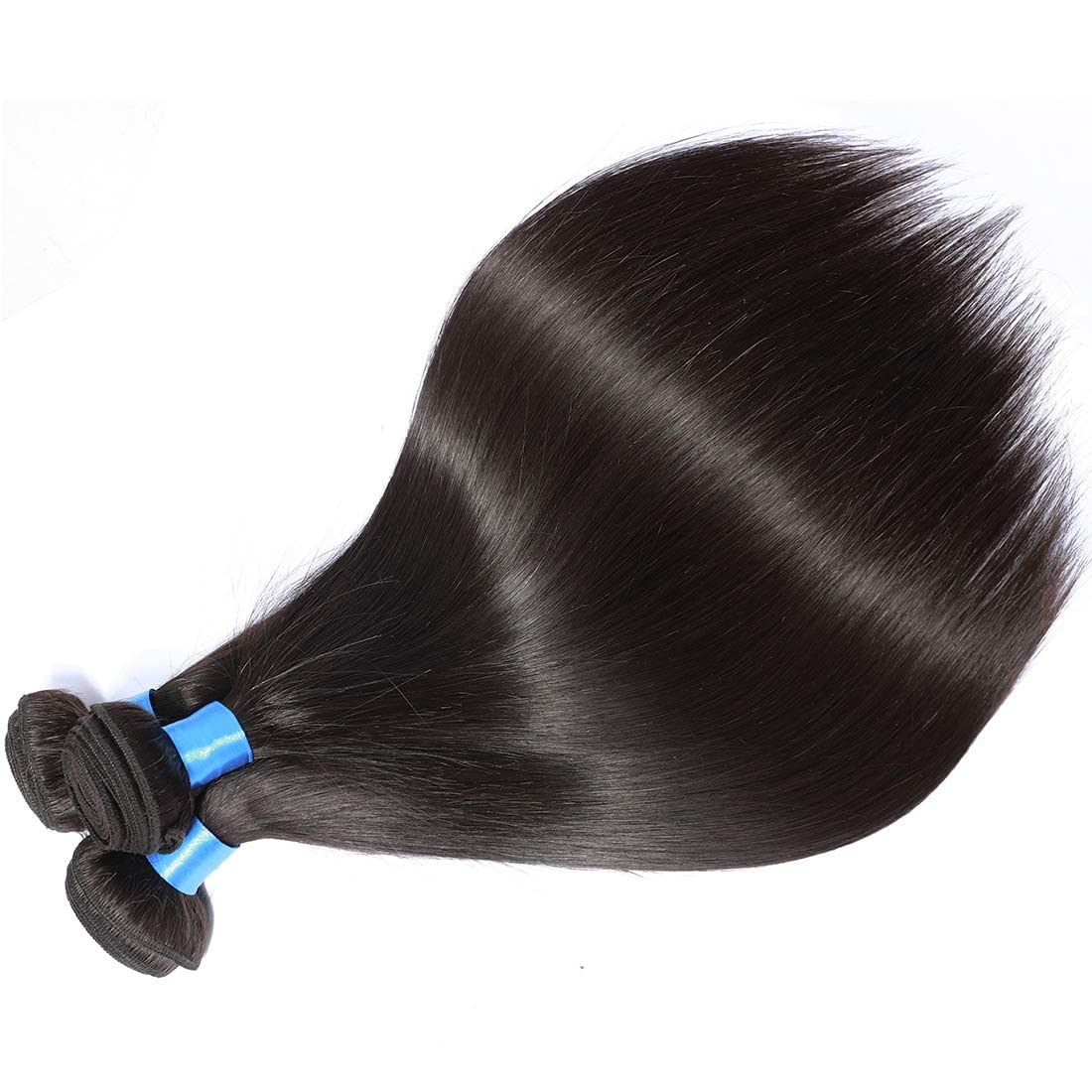 Virgin Brazilian Straight Hair Extensions 3 Bundles - Unprocessed 100% Human Hair Natural Black (14 16 18 Inch) for Smooth Blending & Everyday Styling | Perfect for Weaves, Ponytails & Volume Boosting