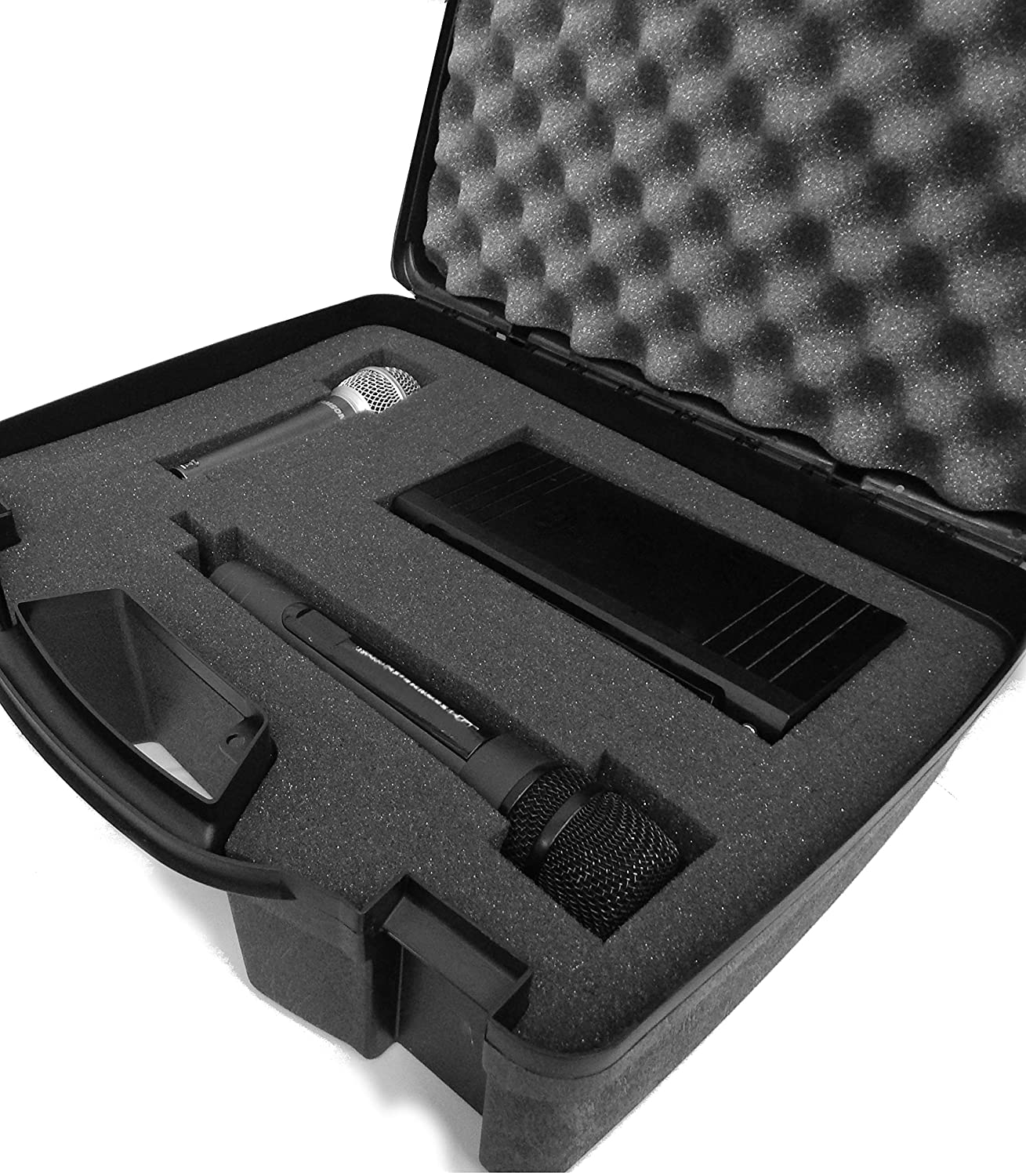 CASEMATIX Universal Wireless Microphone Case with Customizable Foam - Compatible with Shure, AKG, Sennheiser, GTD, Innopow, Fifine Mic Receivers & Transmitters - Perfect for Studio, Live Performance, and Travel Storage