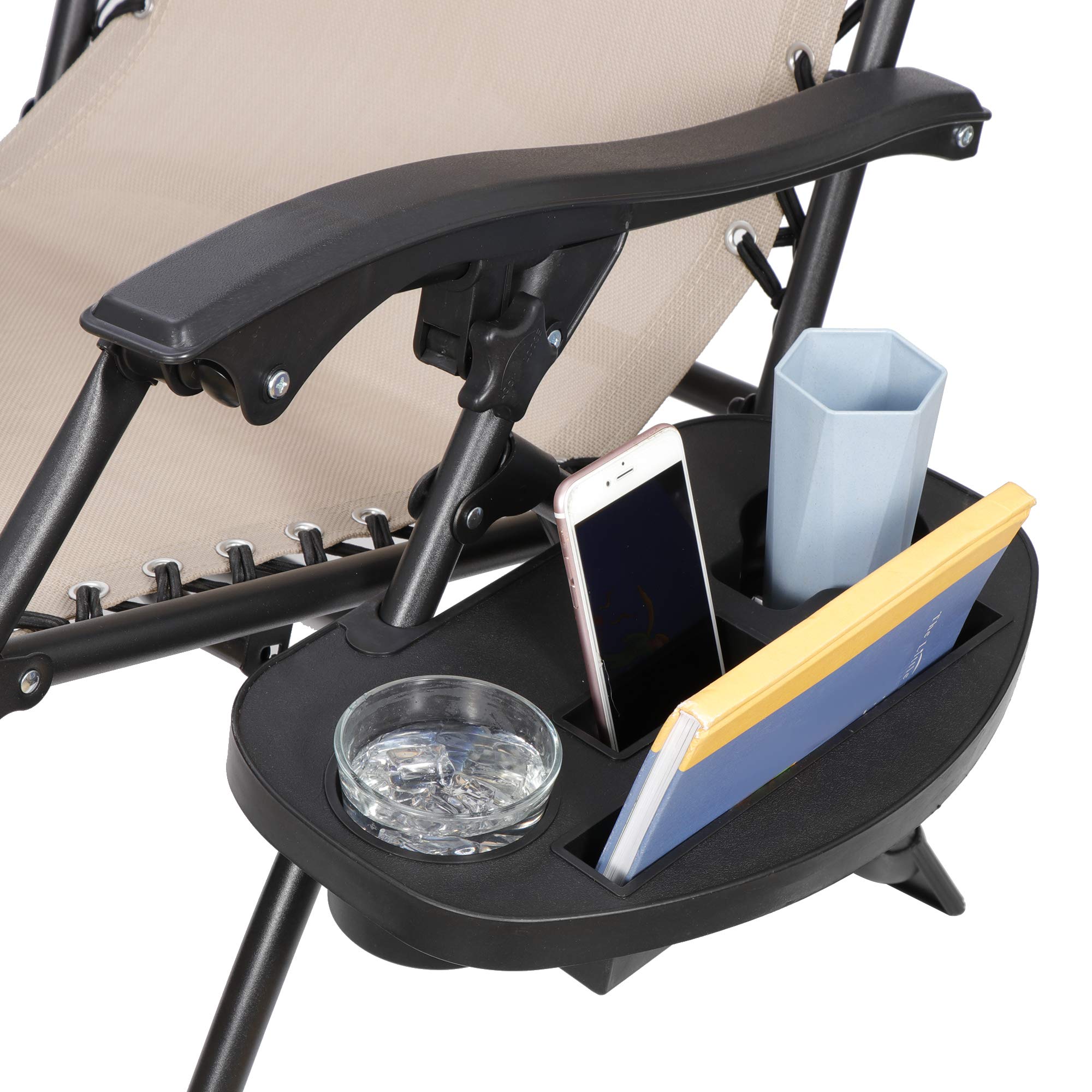ZENY Zero Gravity Lounge Chairs Set of 2 - Adjustable Folding Recliners with Cup Holders & Headrest for Outdoor Relaxation | Perfect for Patio, Poolside, Beach, Backyard & Garden Lounging