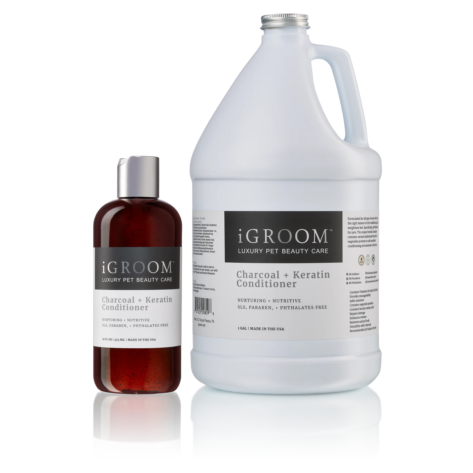 iGROOM Charcoal & Keratin Deep Conditioning Treatment for Dogs - Detangling & Shine Enhancing Formula (8oz & 16oz) - Perfect for Grooming, Post-Bath Care & Show Preparation