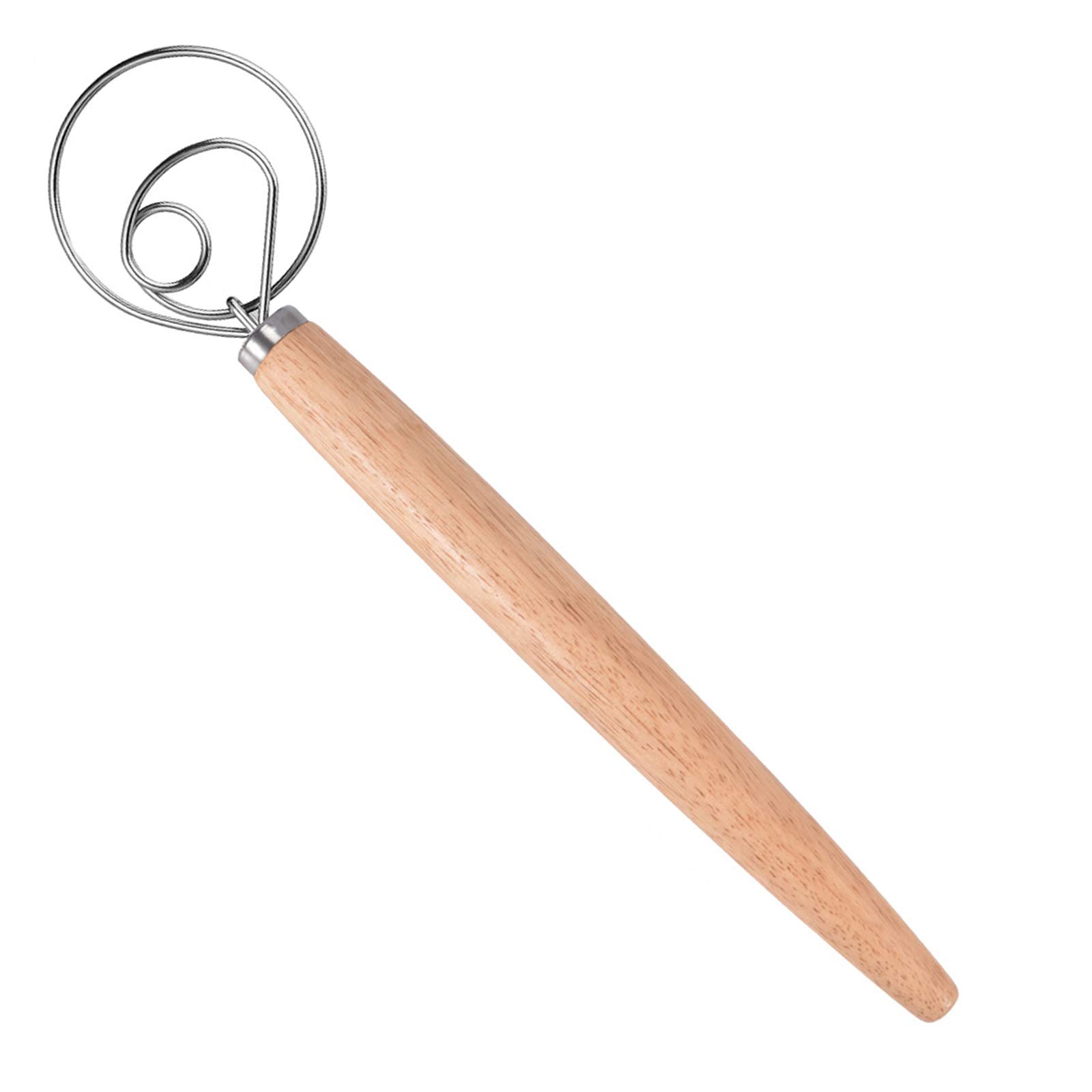 Stainless Steel Danish Dough Whisk - Professional Bread Mixer for Pastry, Pizza & Baking | Dutch Style Hand Dough Blender | Ideal for Homemade Bread, Cookies & Cake Mixing