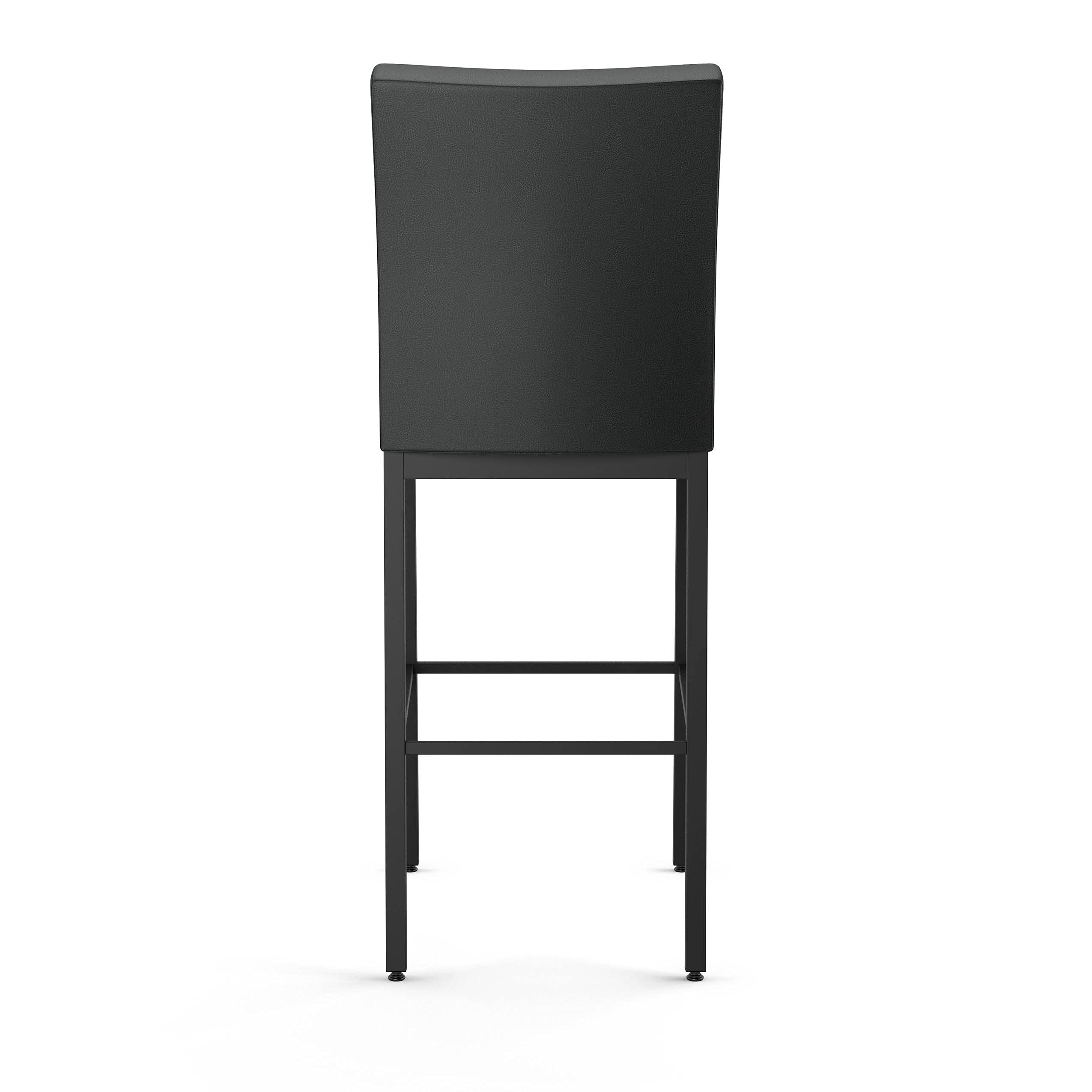Amisco Perry 30 Inch Bar Stool - Charcoal Black & Brown Faux Leather Seat with Black Metal Frame - Perfect for Kitchen Island, Home Bar & Breakfast Nook