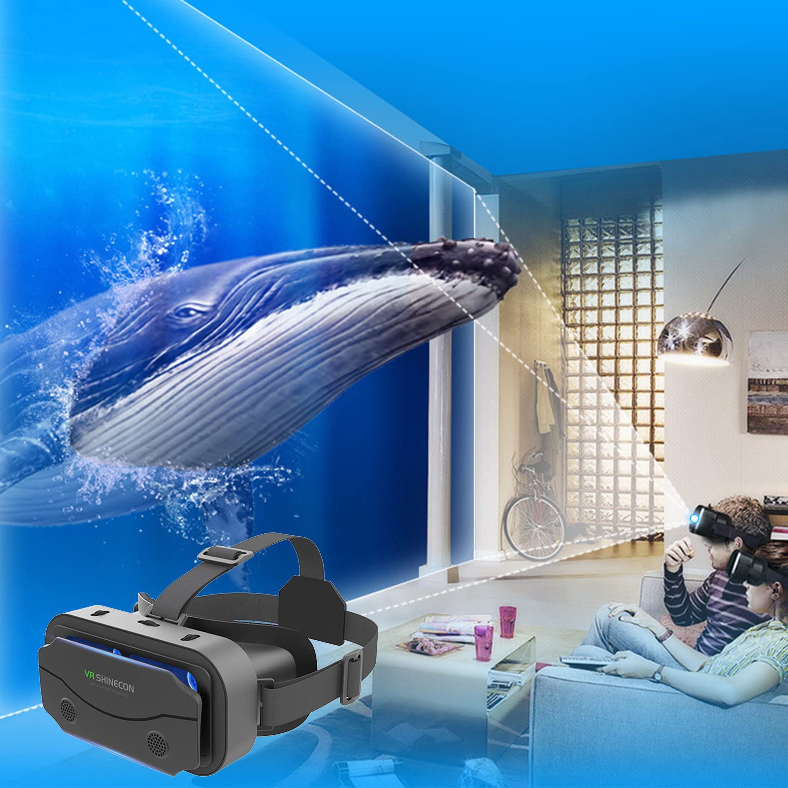 Yanvan VR Headset - 3D HD Virtual Reality Glasses for 360° Gaming & Videos | IMAX Giant Screen & Immersive Experience | Compatible with 4.7-7.0 Inch iOS & Android Smartphones | Perfect for Home Entertainment, Movie Watching & VR Gaming