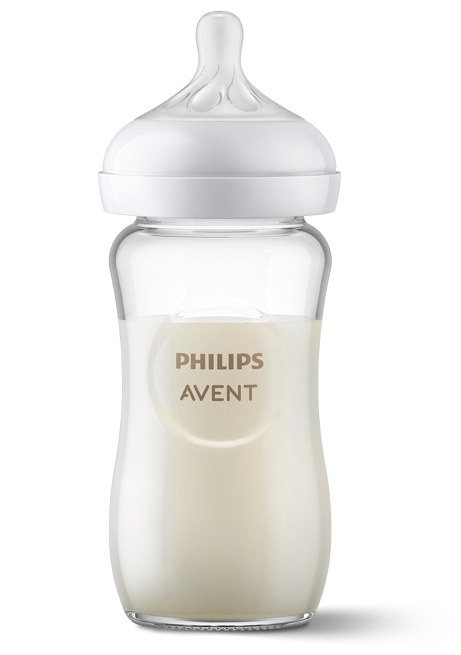 Philips Avent Natural Newborn Glass Baby Bottle Gift Set - 3x 4oz (Slow Flow) & 2x 8oz (Medium Flow) with Natural Response Nipples & 2 Silicone Sleeves - Perfect for Breastfeeding Transition & On-the-Go Feeding (SCD858/01)