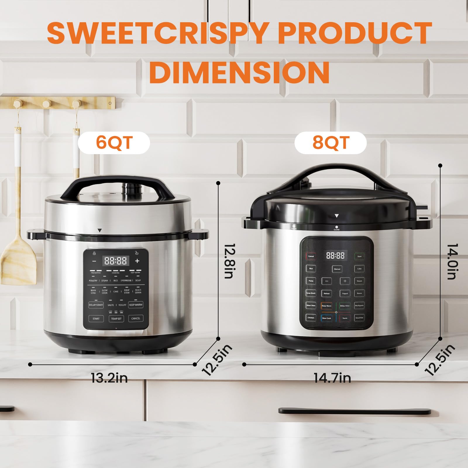 Sweetcrispy 8 QT Electric Pressure Canner - 16-in-1 Multi Cooker for Canning, Slow Cooking & Rice | Digital Stainless Steel Pressure Cooker | Perfect for Home Canning, Meal Prep & Large Family Cooking