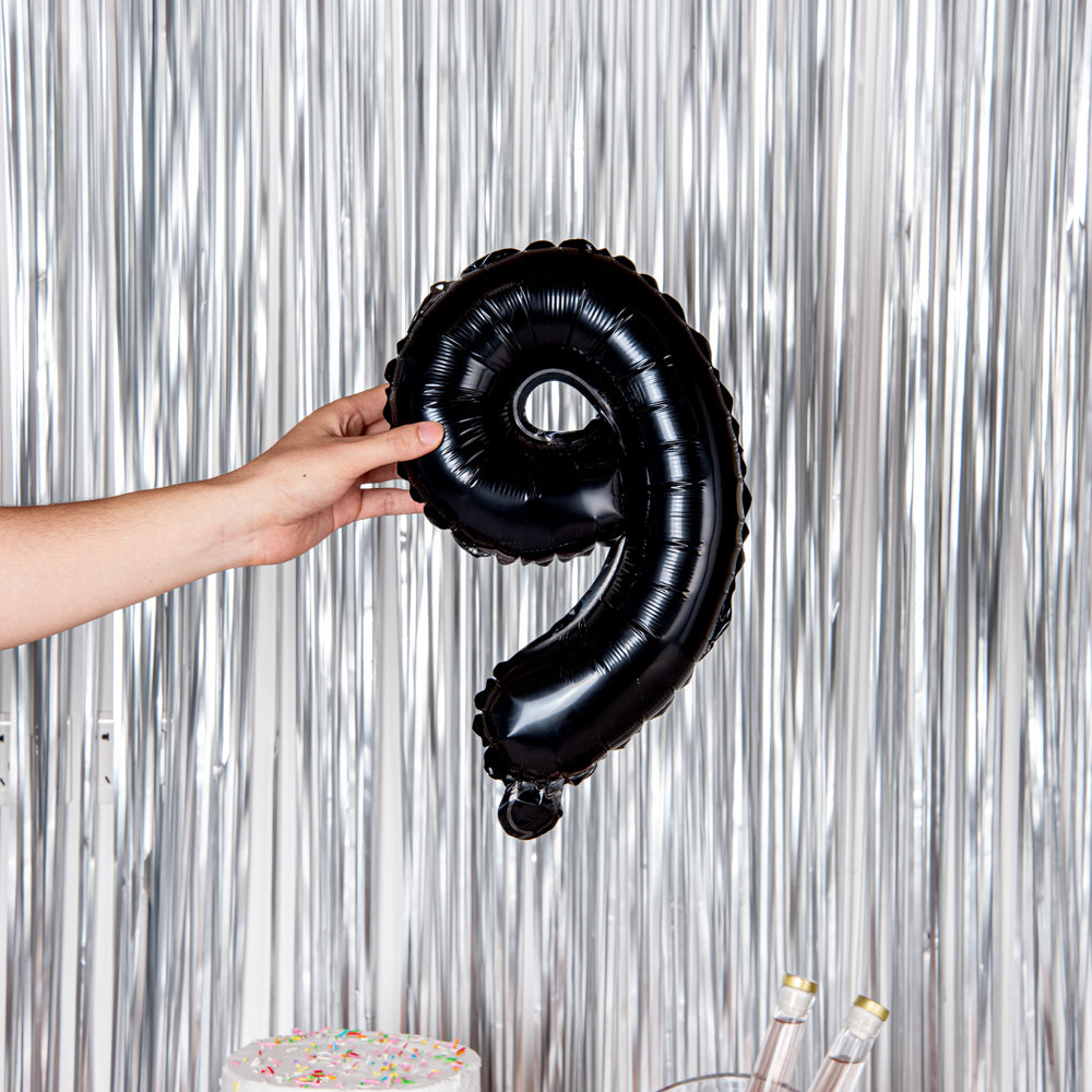 Balloonify Black Mylar Number 9 Balloon - 16 Inch Large Foil Balloons (1 Count) for Birthday Parties, Anniversaries & Celebrations