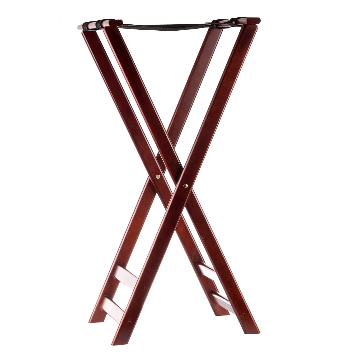 Tablecraft 38 Inch Tall Mahogany Finish Teak Wood Serving Tray Stand - Perfect for Buffet, Dining Room, and Kitchen Display