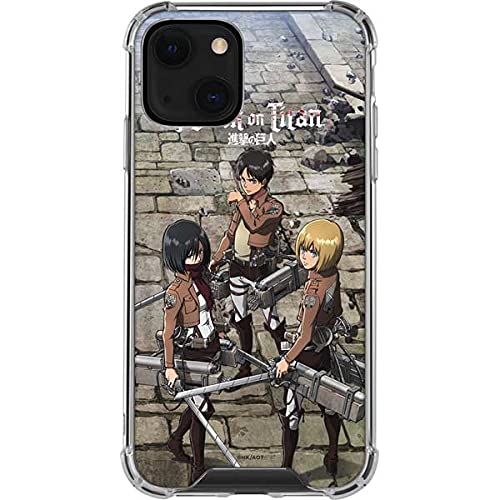 Skinit Clear iPhone 13 Case - Officially Licensed Funimation Attack on Titan Destroyed Design | Slim Protective Cover for iPhone 13/13 Pro | Perfect for Anime Fans, Daily Use & Gift Giving