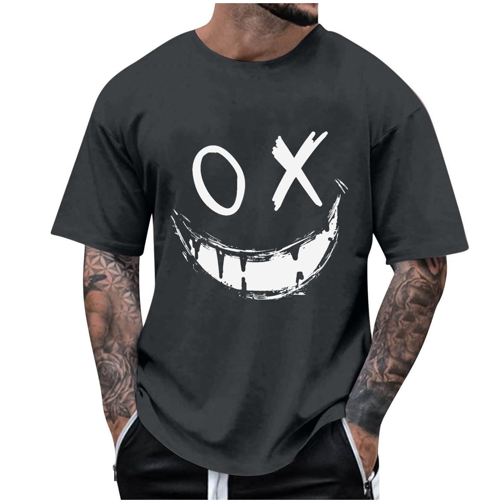 Men's Graphic T-Shirts | Short Sleeve Drop Shoulder Tee | Summer Fashion Printed T-Shirt | Hip Hop Streetwear Top | Casual Wear, Music Festivals & Urban Style