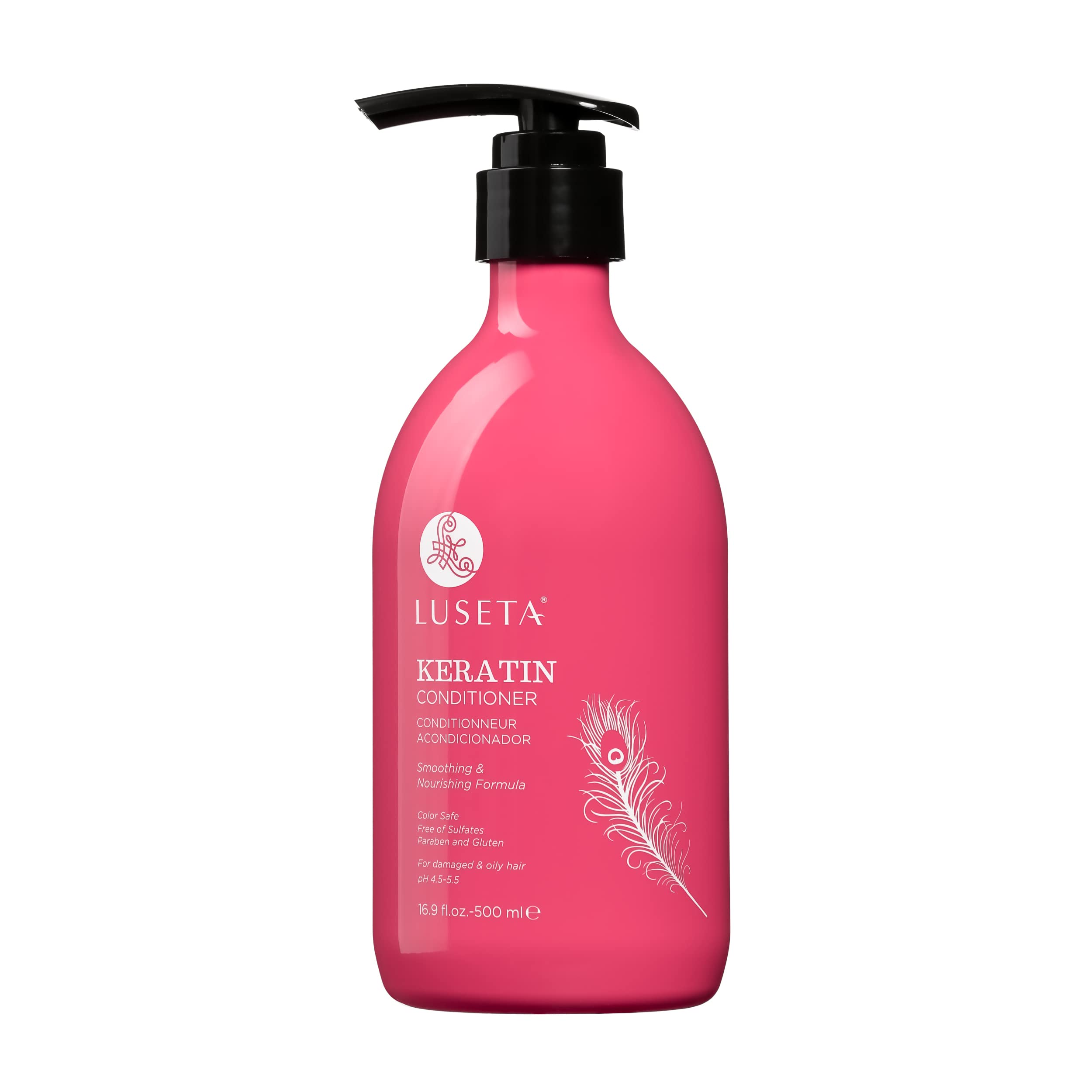 Luseta Keratin Conditioner for Dry Damaged Hair - Hydrating & Nourishing Treatment, 16.9 Fl Oz - Restores Softness & Shine for Smooth Salon-Quality Hair at Home