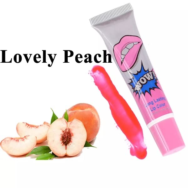 6 Colors Long Lasting Waterproof Tattoo Peel Off Lip Tint Set - Rose Pink, Watermelon, Sexy Red, Lovely Peach, Cherry Red, Sweet Orange (15g) | Vegan Cruelty-Free Lip Stain for Daily Wear, Parties & Special Occasions