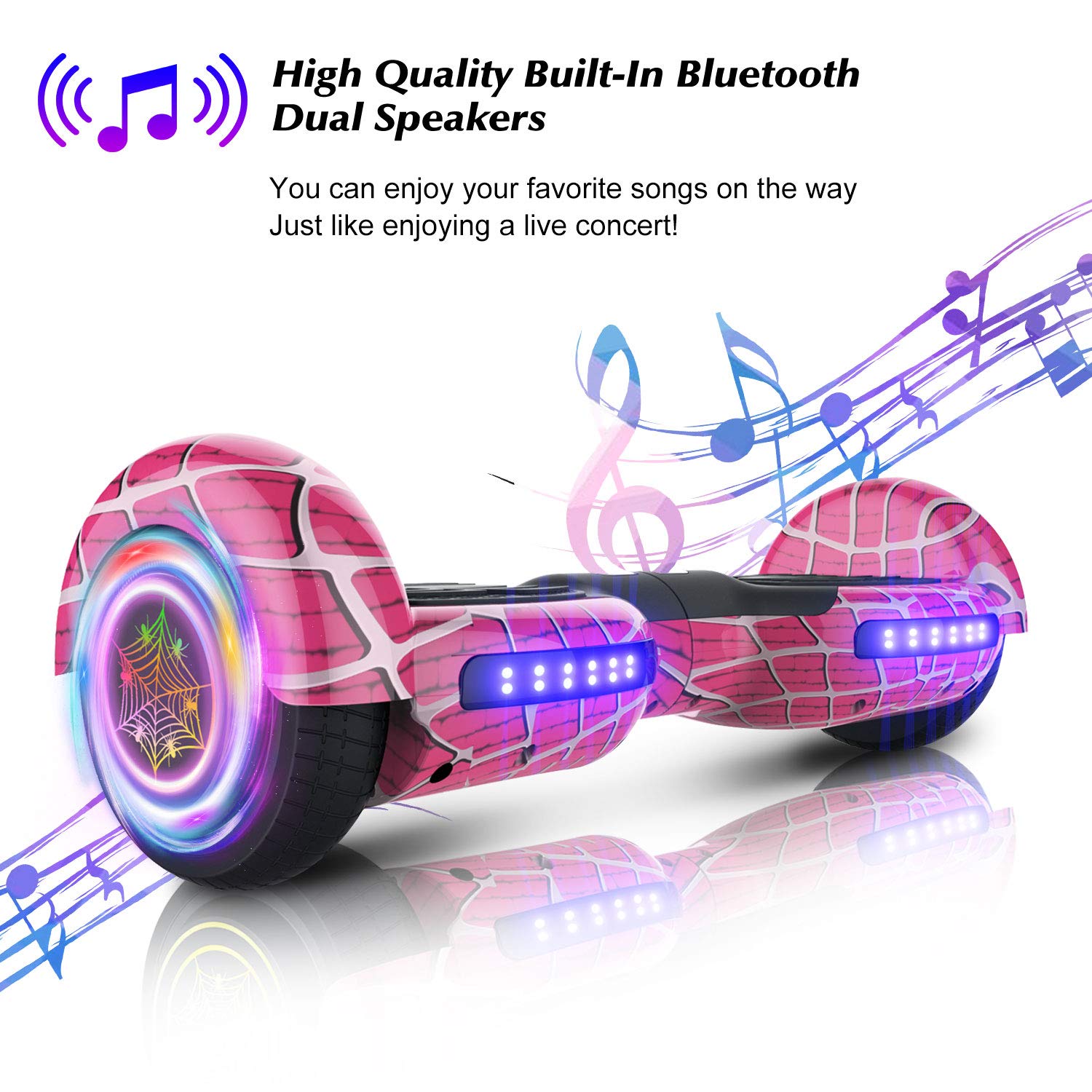 **Best Hoverboard for Kids Ages 6-12 with Bluetooth Speaker & LED Lights - 6.5